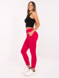 Rote Damen-Sweatpants aus Rippmaterial