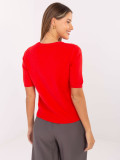 Eleganter roter Pullover mit Applikation
