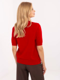 Stylischer roter Pullover mit kurzen Ärmeln