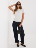 Bluse mit Spitze und kurzen Ärmeln in Ecru