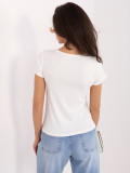 Elegante Bluse mit V-Ausschnitt in Ecru