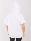 Weißes Kapuzen-Sweatshirt mit kurzem Ärmel
