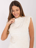 Elegante Bluse mit Applikation und Pailletten, ecru