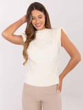 Elegante Bluse mit Applikation und Pailletten, ecru