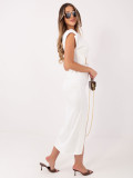 Elegantes Midi-Kleid mit Raffung in Ecru