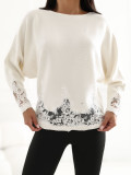 Eleganter Pullover mit Spitze und Rundhalsausschnitt