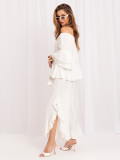 Elegantes Set mit Bluse und Hose in Ecru
