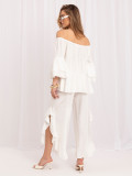Elegantes Set mit Bluse und Hose in Ecru