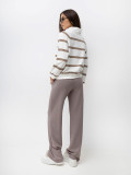 Beige weite Jogginghose mit hohem Bund