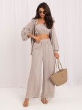 Beiges Set mit Top, Hemd und Hose
