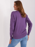 Lila klassischer Pullover mit Rundhalsausschnitt