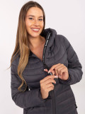Steppjacke mit Kapuze in Graphit