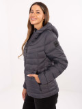 Steppjacke mit Kapuze in Graphit