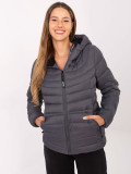 Steppjacke mit Kapuze in Graphit