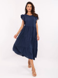 Oversize blaues Kleid mit Volant