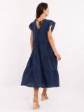 Oversize blaues Kleid mit Volant