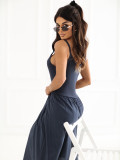 Dunkelblaues Maxi-Trägerkleid