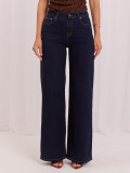 Damen-Jeans mit weitem Bein und hohem Bund