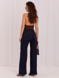 Damen-Jeans mit weitem Bein und hohem Bund