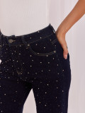 Blaue Wide-Leg-Jeans mit hohem Bund