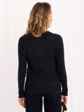 Eleganter dunkelblauer Polo-Pullover mit Kragen