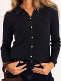 Eleganter dunkelblauer Polo-Pullover mit Kragen