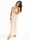 Beiges Maxi-Trägerkleid