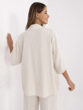 Stilvolle beige Bluse mit 3/4-Ärmeln