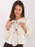 Kurzer eleganter Cardigan mit Pailletten, beige