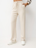 Beige weite Jogginghose mit hohem Bund