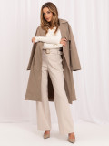 Eleganter beiger Pullover mit V-Ausschnitt