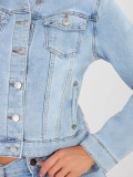 Kurze Jeansjacke in Hellblau