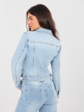 Kurze Jeansjacke in Hellblau