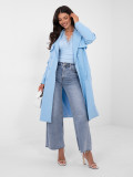 Damen-Trenchcoat in Hellblau mit Gürtel