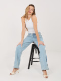 Damen-Jeans in Hellblau mit geradem Bein