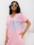 Hellrosa Sommerkleid mit Print