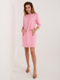 Hellrosa Minikleid mit 3/4-Ärmeln