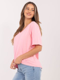 Damen-T-Shirt in Rosa mit V-Ausschnitt