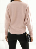 Eleganter hellrosa Pullover mit Spitze