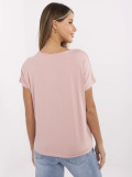 Stylisches T-Shirt mit Aufdruck in hellrosa