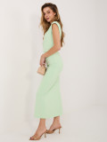 Elegantes grünes Midi-Kleid mit Raffungen