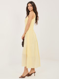 Maxi-Sommerkleid in Hellgelb mit Futter