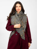 Khaki Schal mit Print