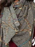 Khaki Schal mit Print