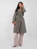 Eleganter khakifarbener Trenchcoat mit Gürtel und Futter