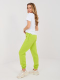 Damen-Jogginghose in Limettengrün mit hohem Bund