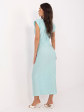 Elegantes Midi-Kleid in Mint mit Wickelausschnitt