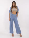Stilvolle blaue Hose mit hohem Bund
