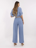 Stilvolle blaue Hose mit hohem Bund