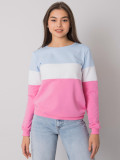 Rosa-blaues Sweatshirt ohne Kapuze